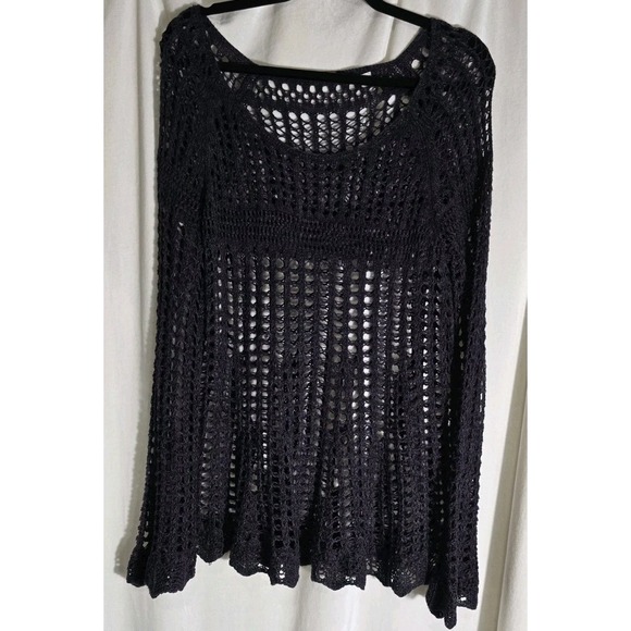 Free People Womens Size M Blue  Knit Crochet Boho‎ Grunge - Picture 1 of 6